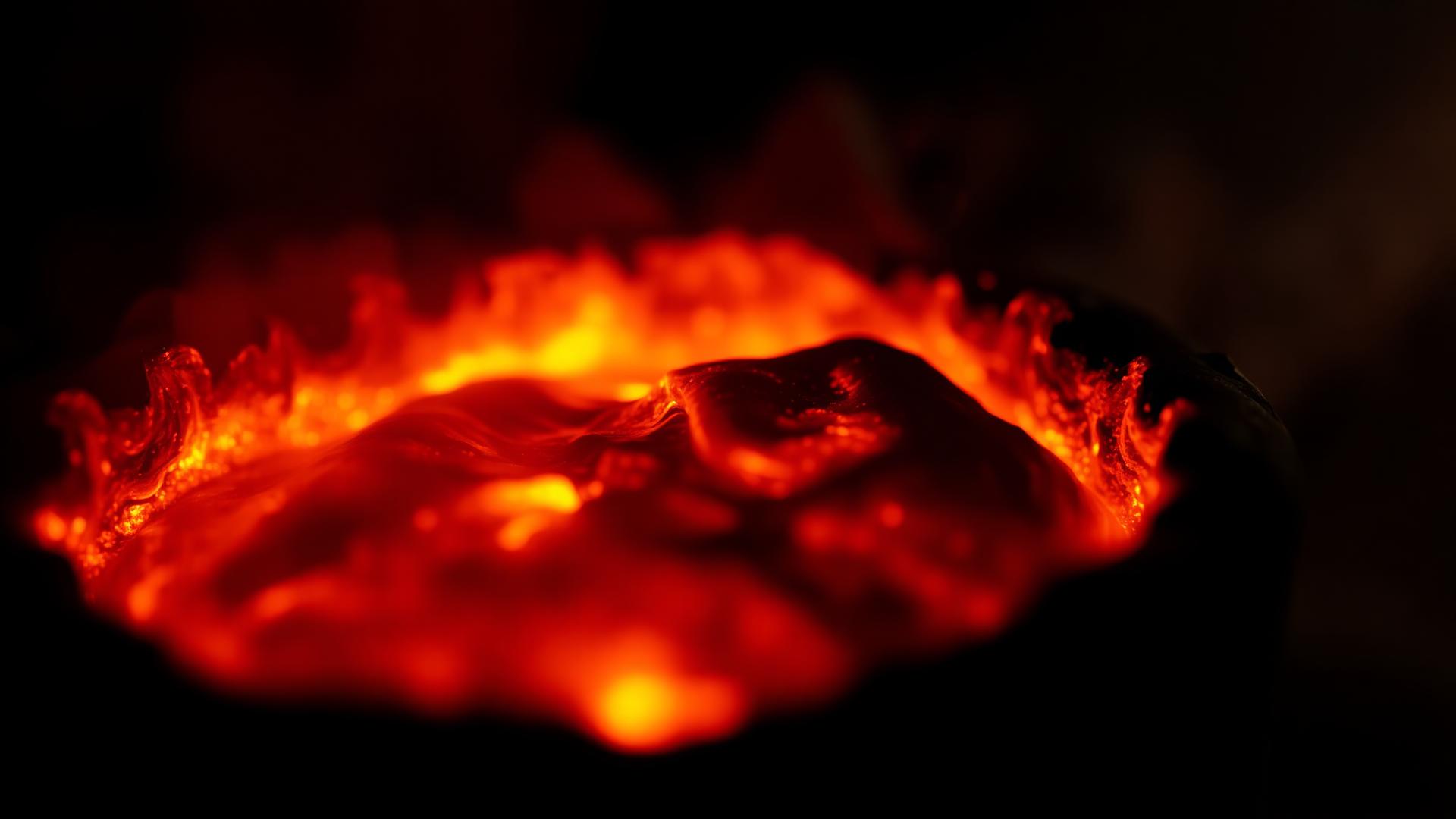 Molten gold in a crucible